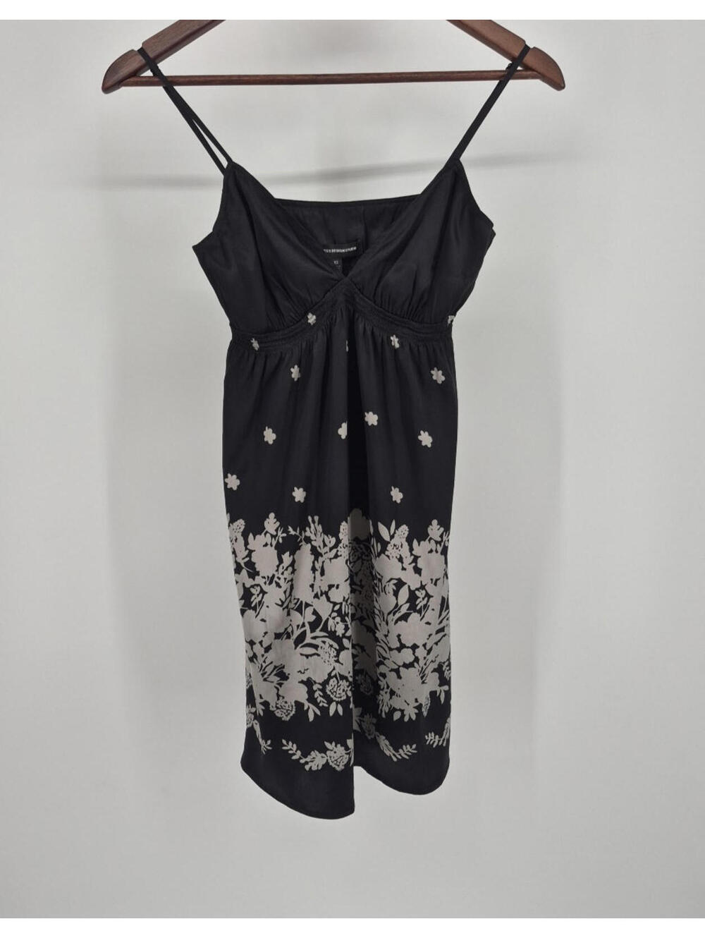 Express Design Studio Silk Floral Black And Silver Baby Doll Slip Dress Size XS